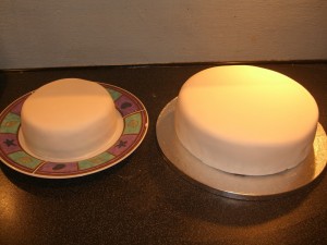 Fondant covered cakes